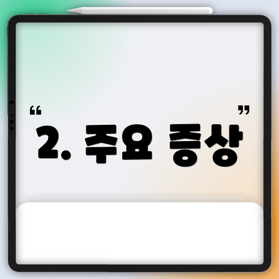 2. 주요 증상