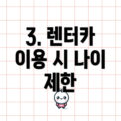 3. 렌터카 이용 시 나이 제한