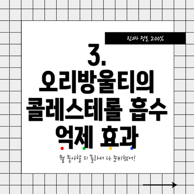3. 오리방울티의 콜레스테롤 흡수 억제 효과