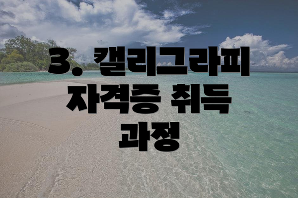 3. 캘리그라피 자격증 취득 과정