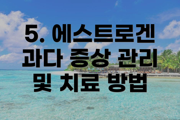 5. 에스트로겐 과다 증상 관리 및 치료 방법