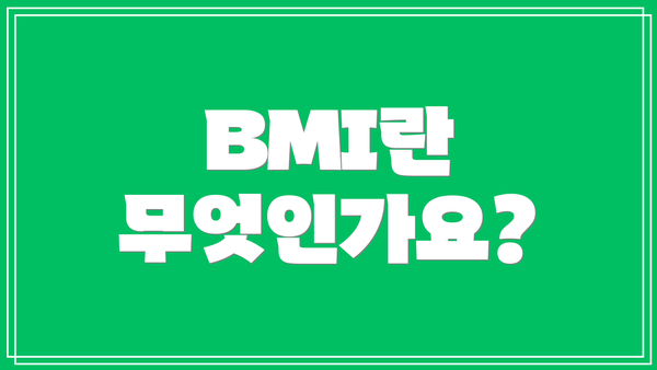 BMI란 무엇인가요?