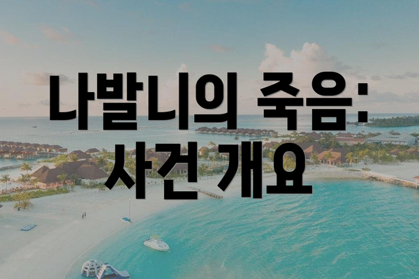 나발니의 죽음: 사건 개요