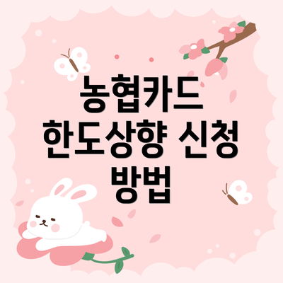 농협카드 한도상향 신청 방법