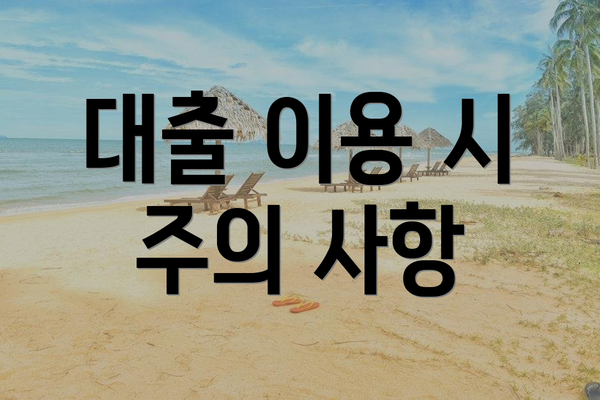 대출 이용 시 주의 사항