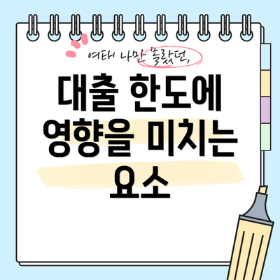 대출 한도에 영향을 미치는 요소