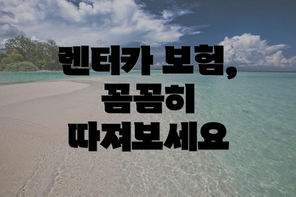 렌터카 보험, 꼼꼼히 따져보세요