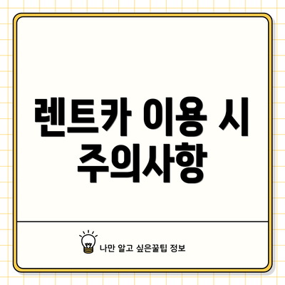 렌트카 이용 시 주의사항