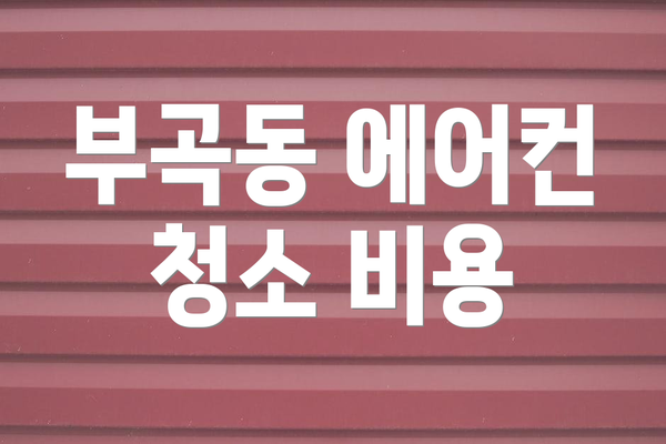부곡동 에어컨 청소 비용