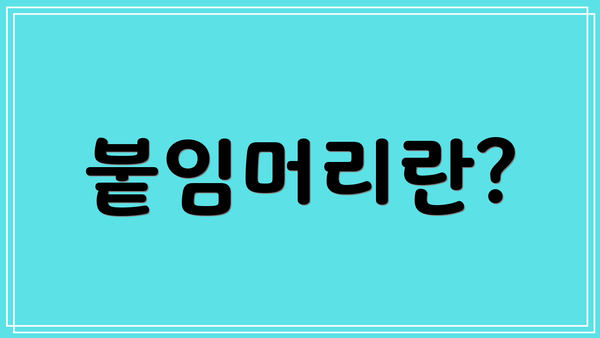 붙임머리란?