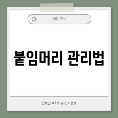 붙임머리 관리법