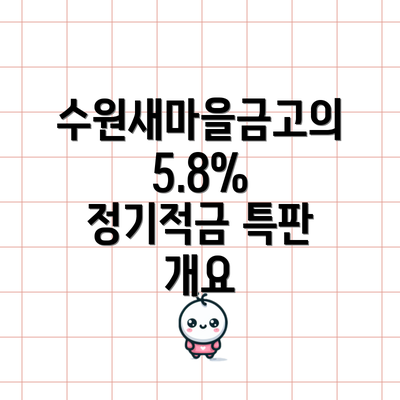 수원새마을금고의 5.8% 정기적금 특판 개요