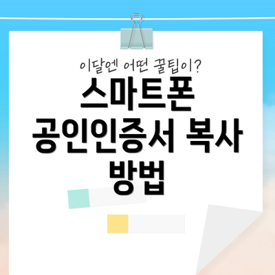 스마트폰 공인인증서 복사 방법