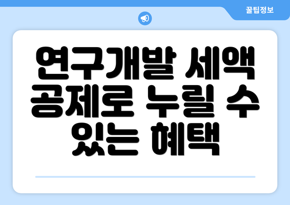 연구개발 세액 공제로 누릴 수 있는 혜택