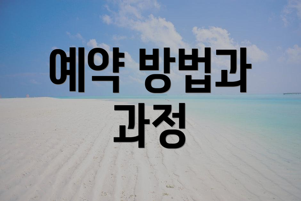 예약 방법과 과정