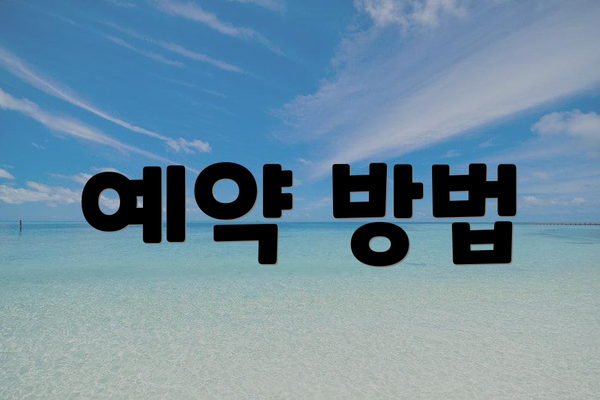 예약 방법