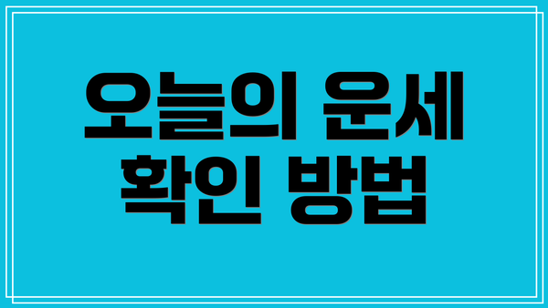 오늘의 운세 확인 방법
