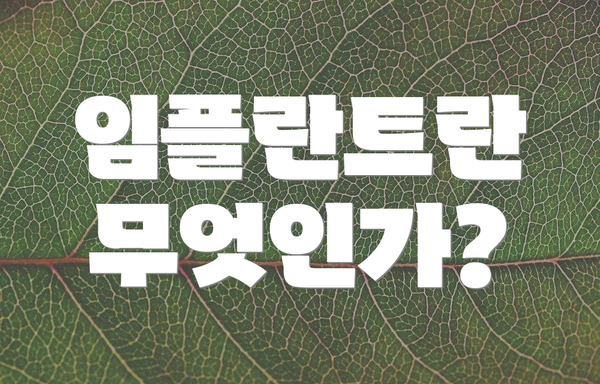 임플란트란 무엇인가?