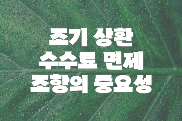 조기 상환 수수료 면제 조항의 중요성
