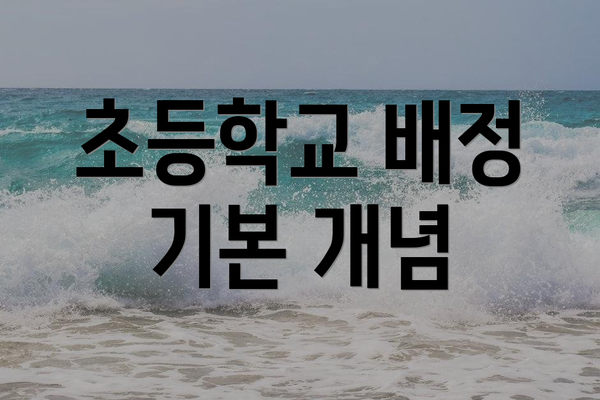 초등학교 배정 기본 개념