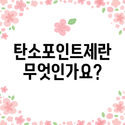 탄소포인트제란 무엇인가요?
