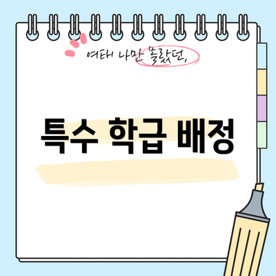 특수 학급 배정