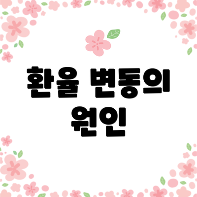 환율 변동의 원인