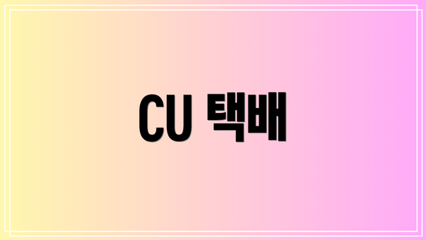 CU 택배
