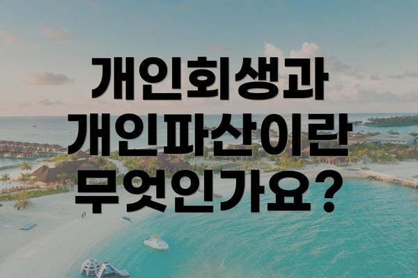 개인회생과 개인파산이란 무엇인가요?