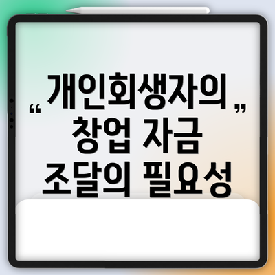 개인회생자의 창업 자금 조달의 필요성