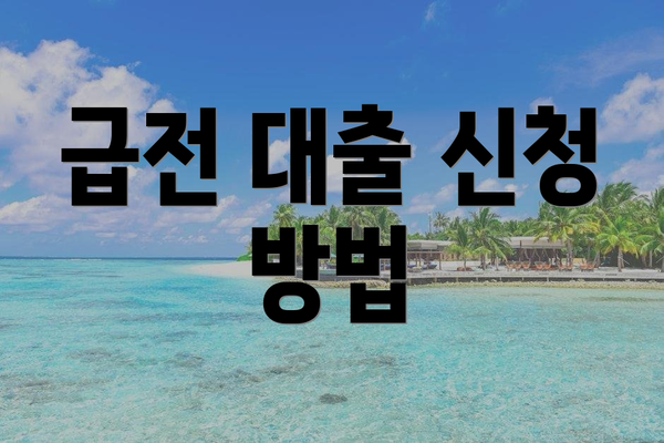 급전 대출 신청 방법