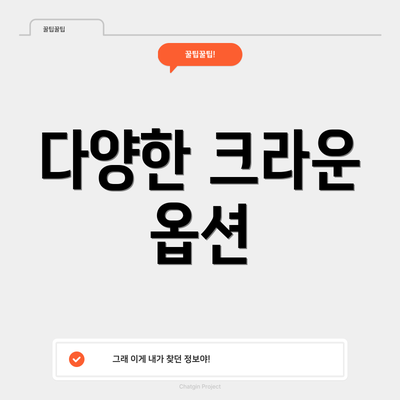 다양한 크라운 옵션