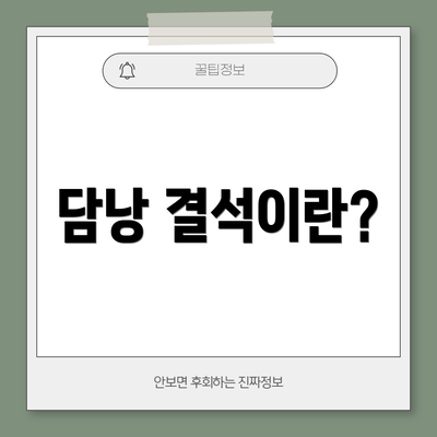 담낭 결석이란?