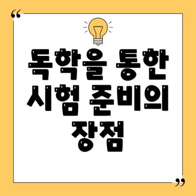 독학을 통한 시험 준비의 장점