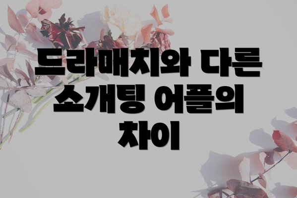 드라매치와 다른 소개팅 어플의 차이