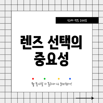 렌즈 선택의 중요성