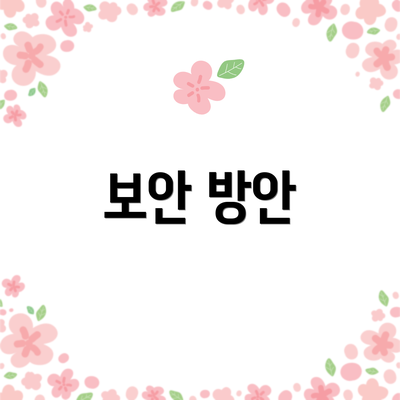 보안 방안
