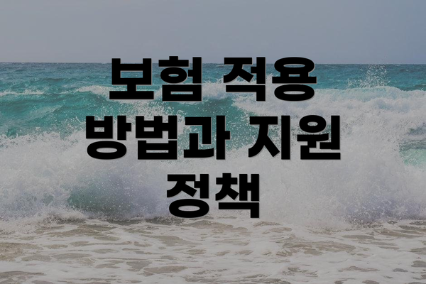 보험 적용 방법과 지원 정책