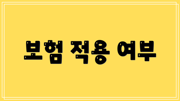 보험 적용 여부