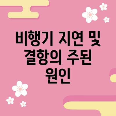 비행기 지연 및 결항의 주된 원인