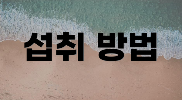 섭취 방법