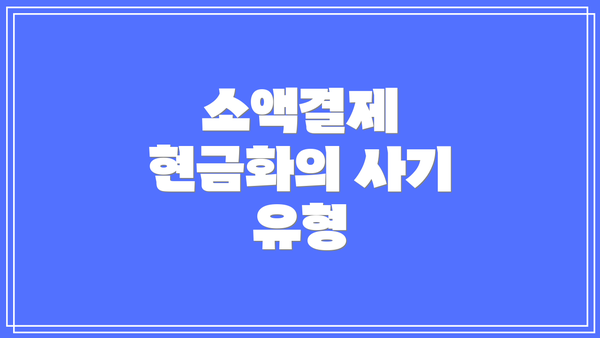 소액결제 현금화의 사기 유형