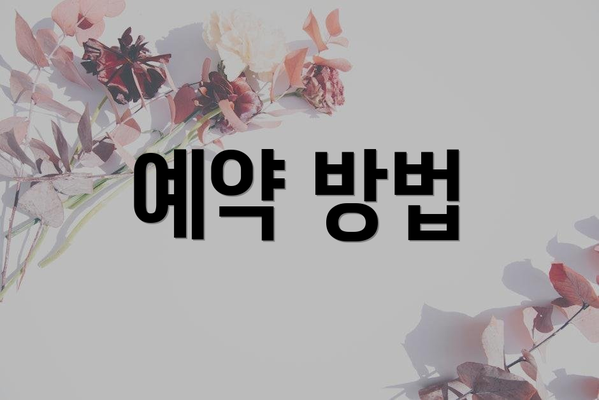 예약 방법