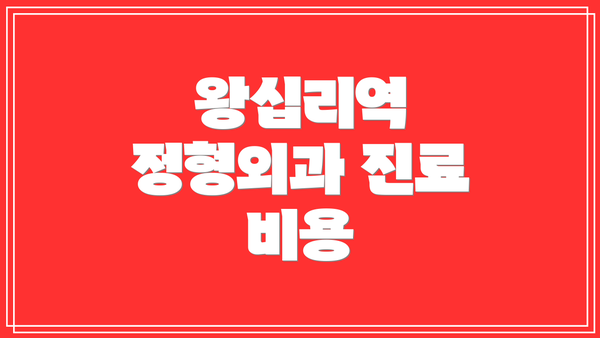 왕십리역 정형외과 진료 비용
