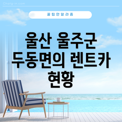 울산 울주군 두동면의 렌트카 현황