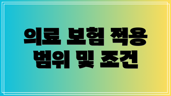 의료 보험 적용 범위 및 조건