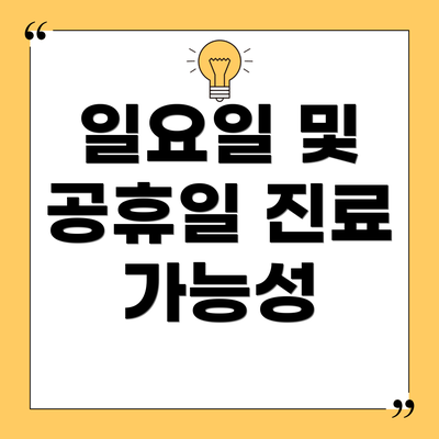 일요일 및 공휴일 진료 가능성