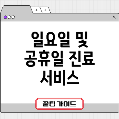일요일 및 공휴일 진료 서비스