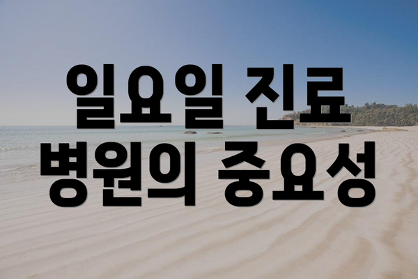 일요일 진료 병원의 중요성