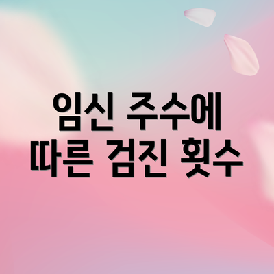 임신 주수에 따른 검진 횟수